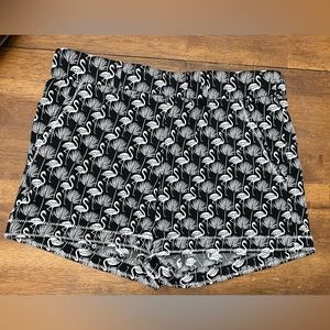 XS loft black and white flamingo shorts
